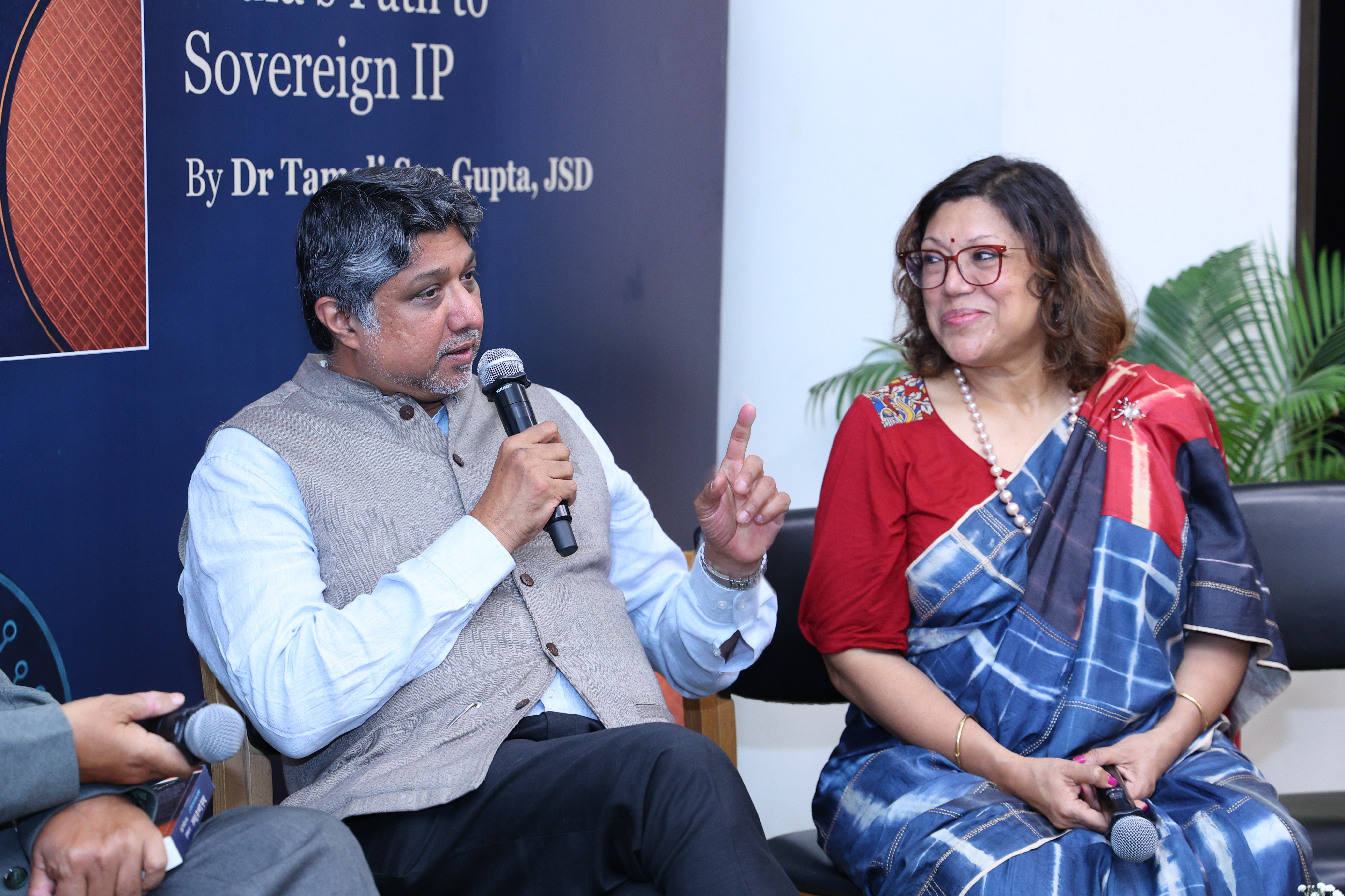 Justice Harish Vaidyanathan Shankar speaking during the fireside chat