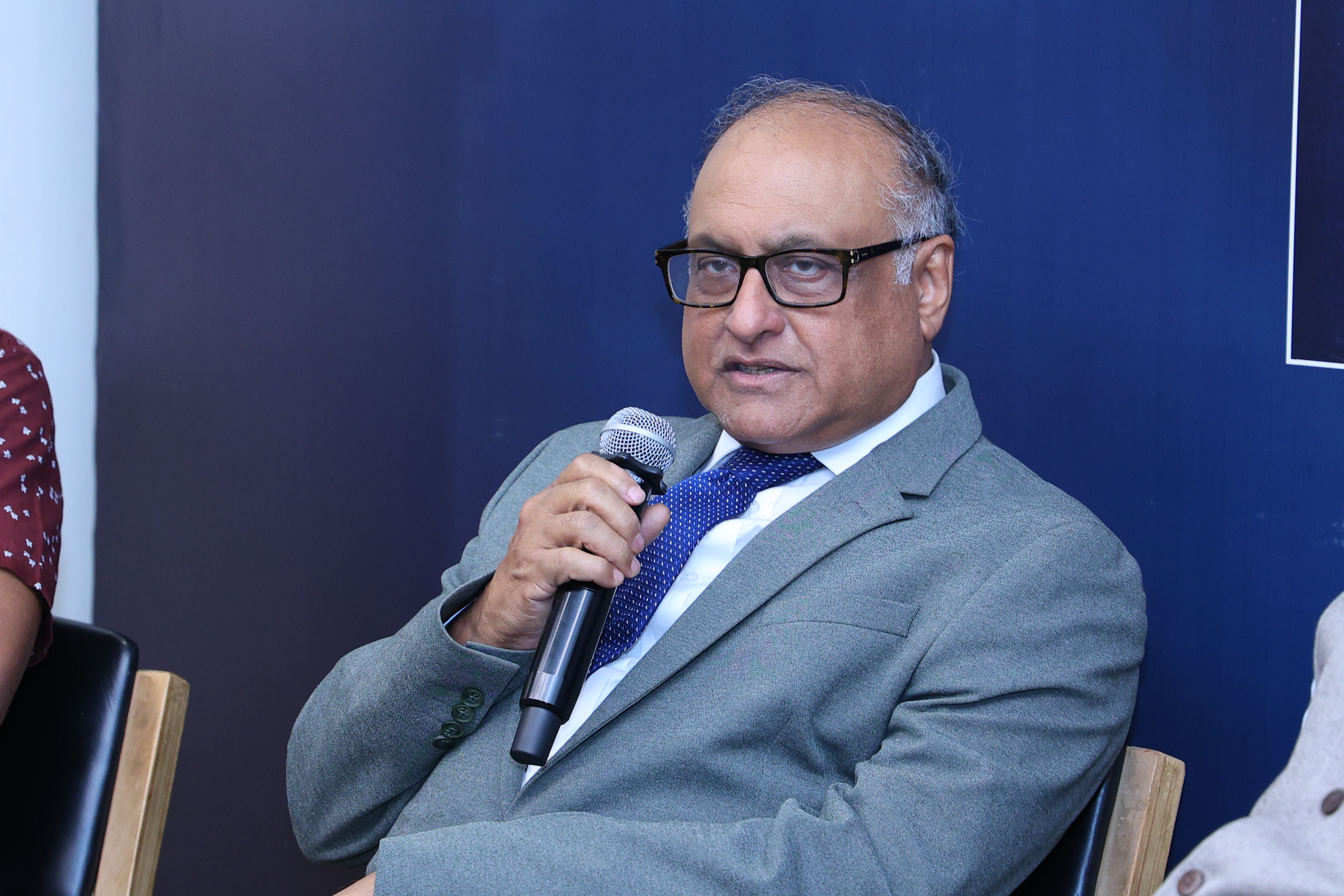 Jaideep Gupta speaking during the fireside chat