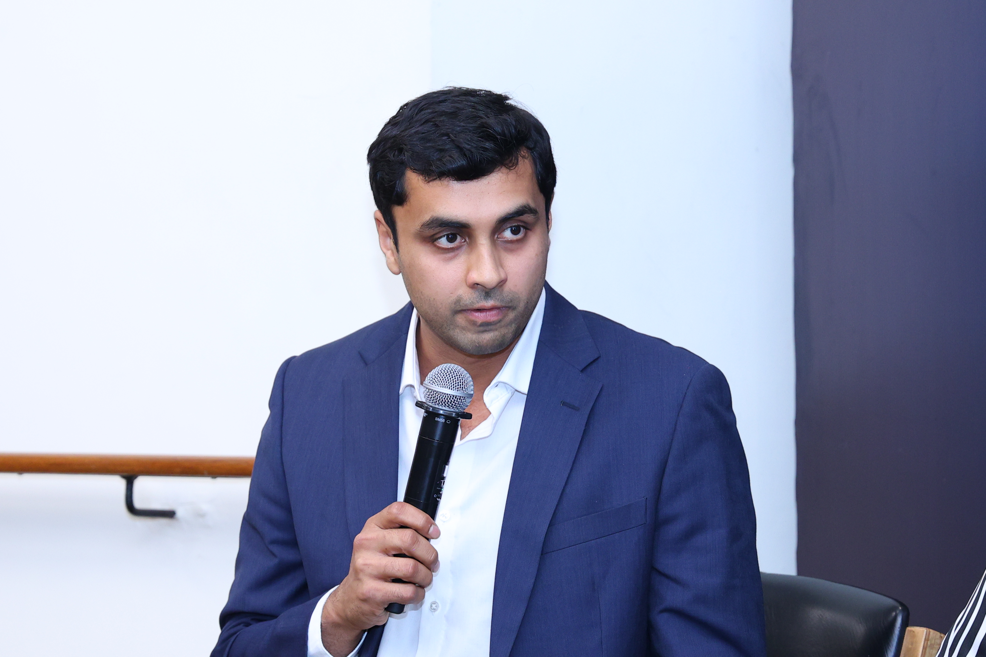 Vivan Sharan speaking on the panel