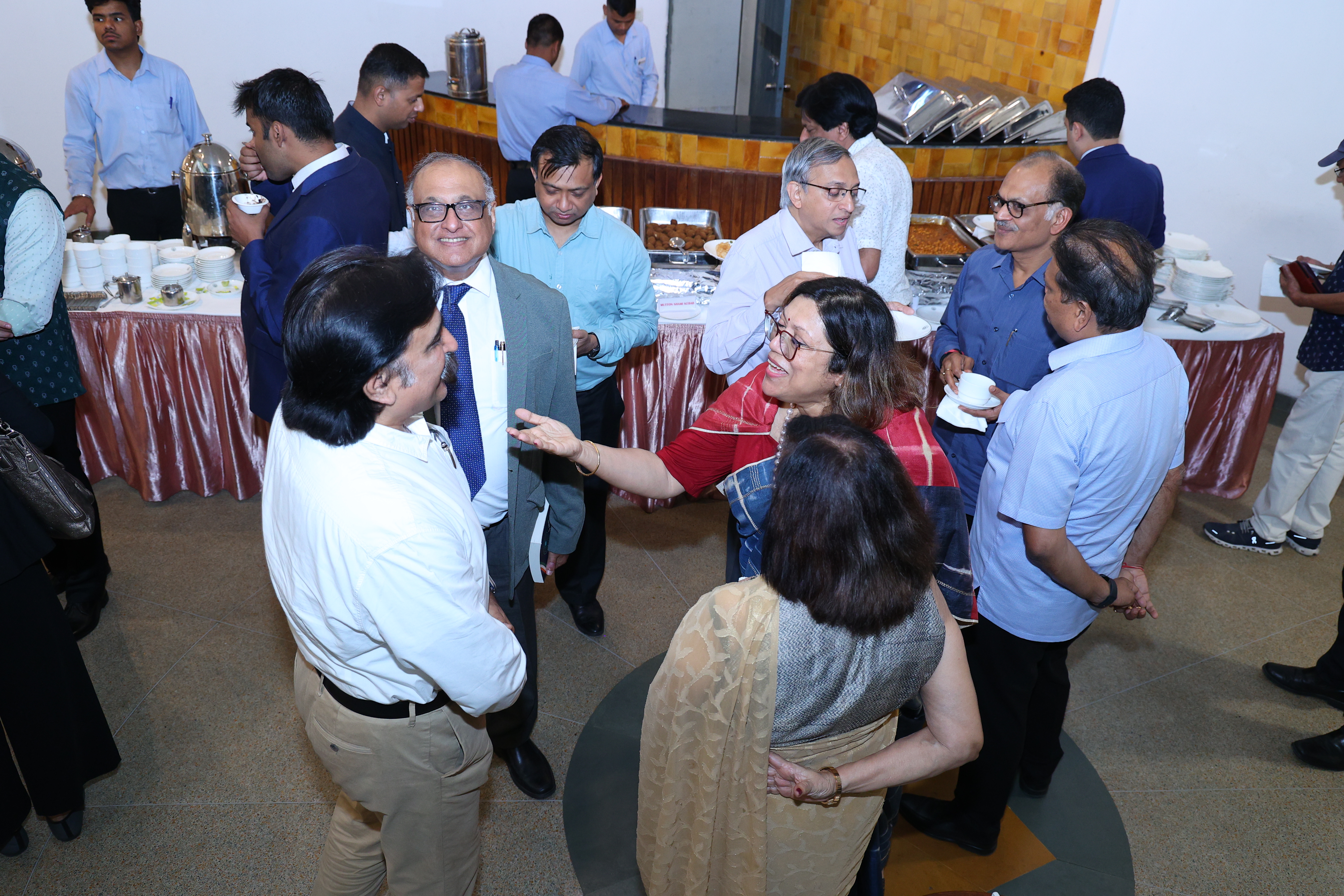 Guests in conversation after the event